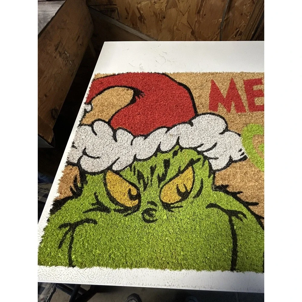 Grinch Christmas Green Outdoor Mat Rug 18x28 - Merry Grinch Mas